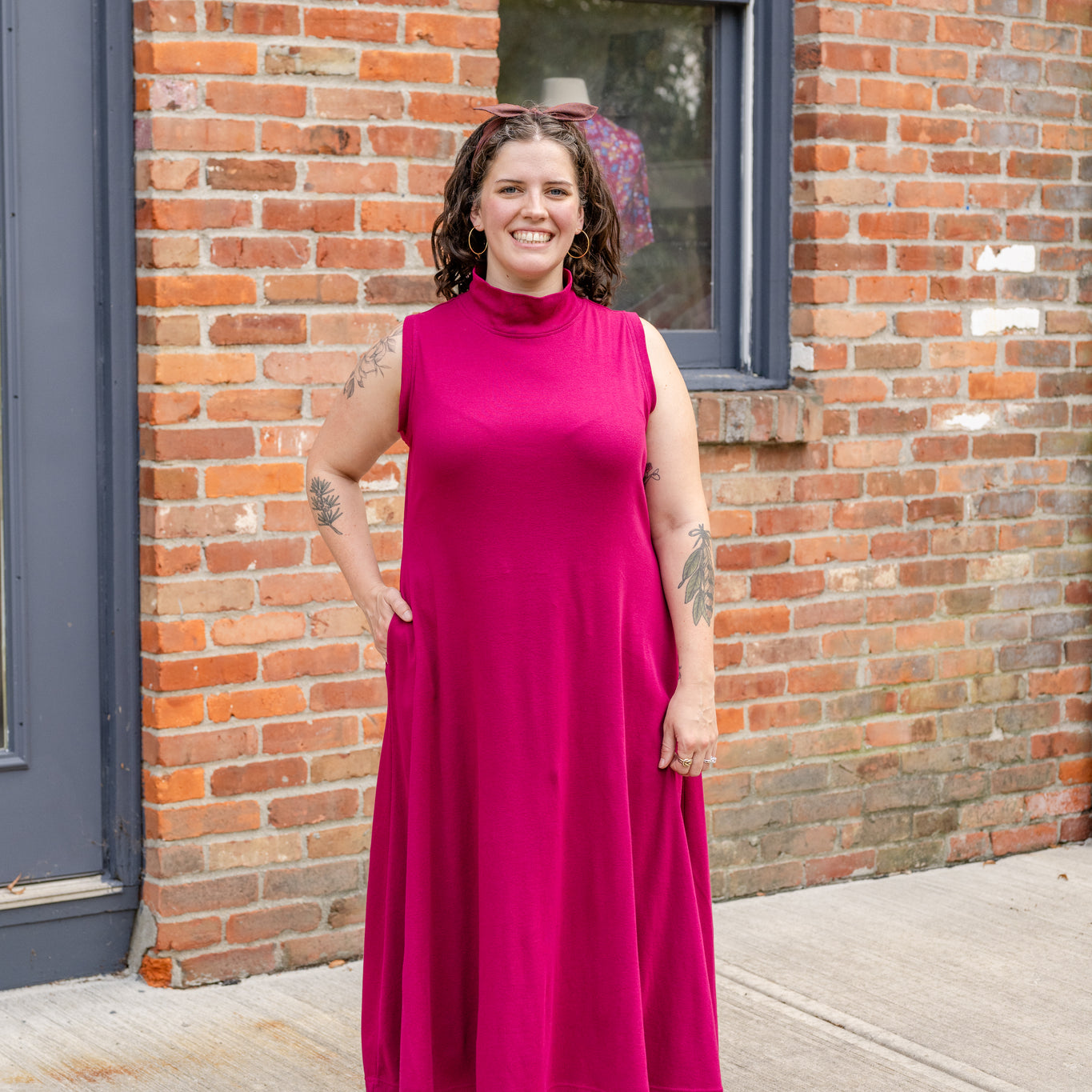 Sleeveless Mock Neck Dress