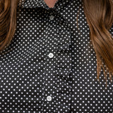 Ruffle Button-Front Blouse