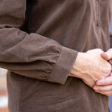 Brushed Corduroy Button-Up Blouse