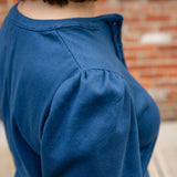 Rib Puff Sleeve Henley Top