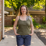 Cross Back Button Tank