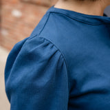 Rib Puff Sleeve Henley Top