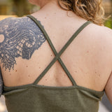 Cross Back Button Tank