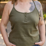 Cross Back Button Tank