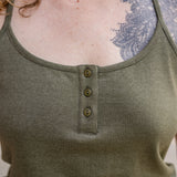 Cross Back Button Tank