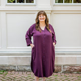 V-Neck Tunic Button-Up Dress