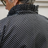 Ruffle Button-Front Blouse