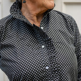 Ruffle Button-Front Blouse