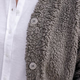 Sherpa Button-Front Cardigan