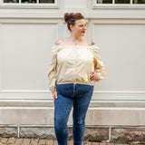 Button Up Square Neck Blouse