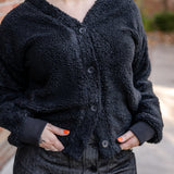 Sherpa Button-Front Cardigan