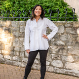 Tunic Button Up with Curve Split Hem