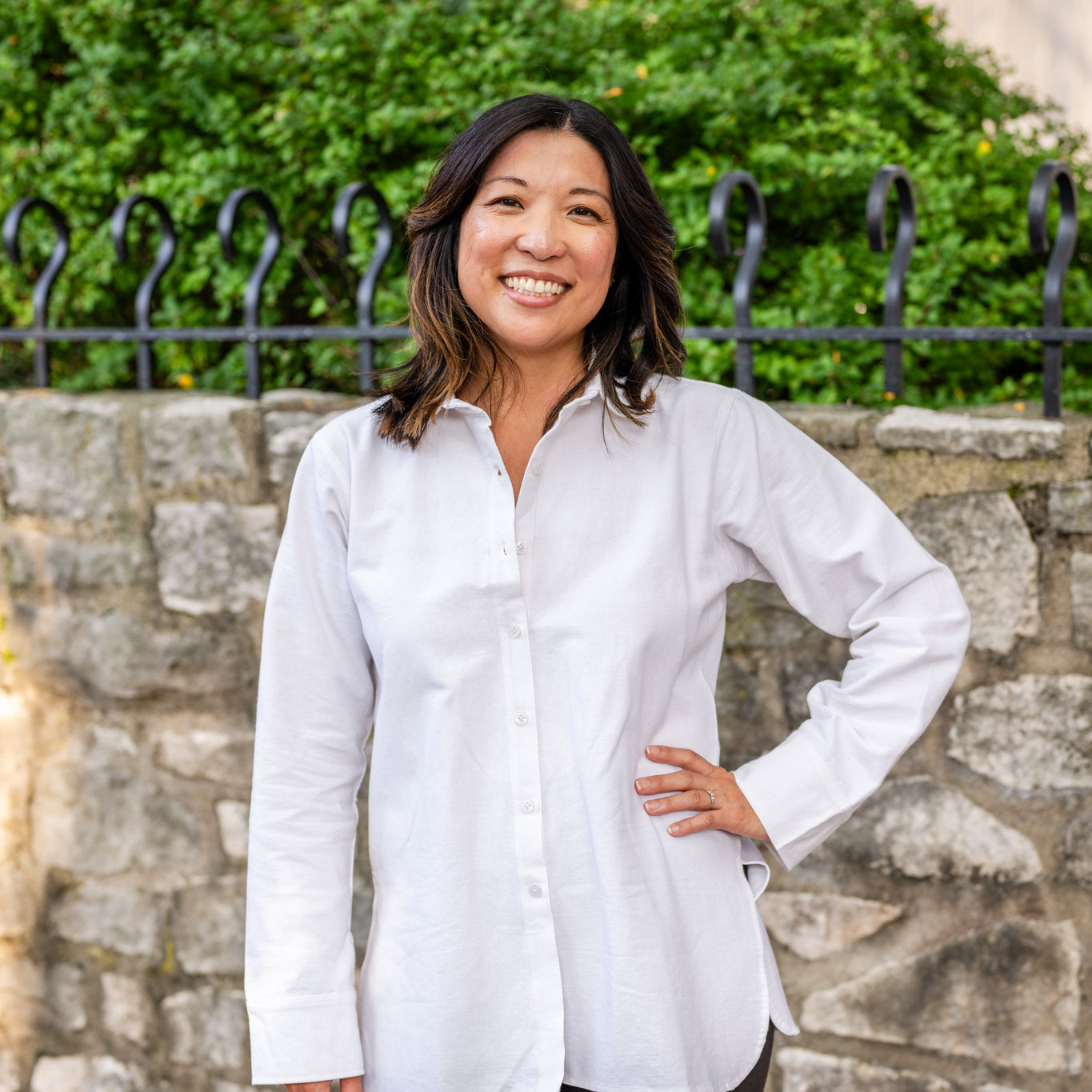 Tunic Button Up with Curve Split Hem