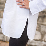 Tunic Button Up with Curve Split Hem