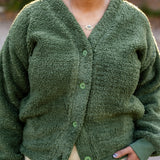 Sherpa Button-Front Cardigan