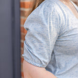 Button Front V-Neck Top