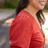 Button Front V-Neck Shirt