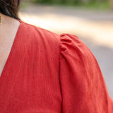 Button Front V-Neck Shirt