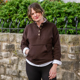 Pull-Over Button-Mock Sweatshirt