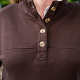 Pull-Over Button-Mock Sweatshirt