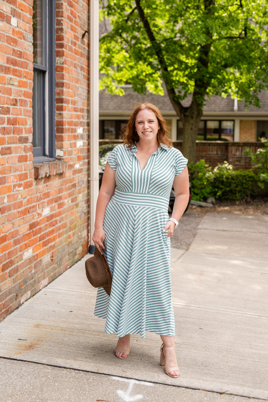 Tennis Fit and Flare Midi Dress