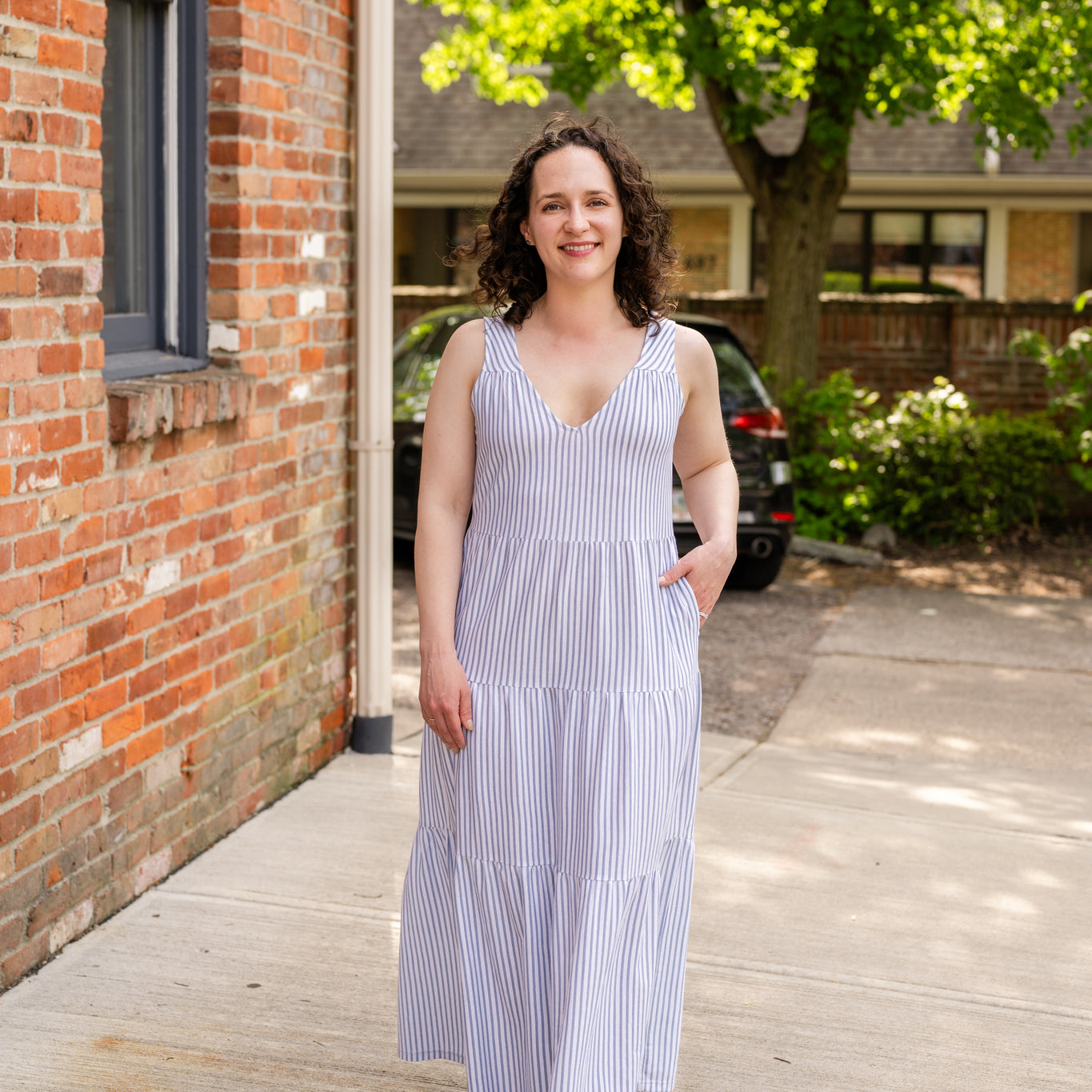 Knit Meryl Sleeveless Tiered Maxi Dress