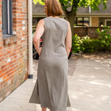 Sleeveless Button-Up Linen Dress