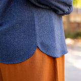 Brushed Flannel Button-Up Blouse