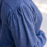 Brushed Flannel Button-Up Blouse