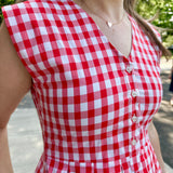 Jewel Button-Front Midi Dress