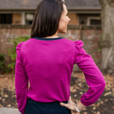 Contrasting V- Neck Top