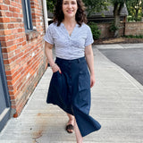 A-Line Button Front Skirt