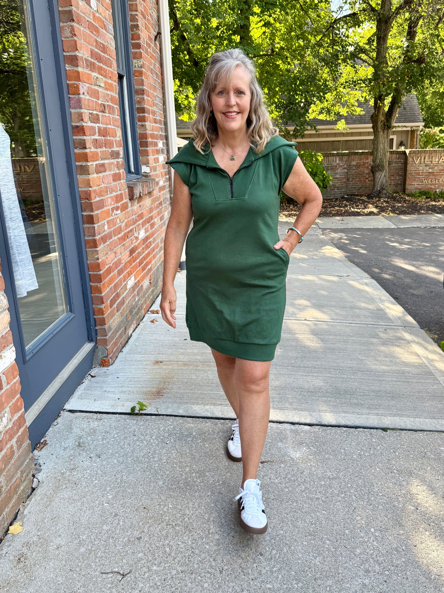 1/2 zip tunic dress