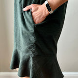 Linen Shirt Dress with Bottom Ruffle