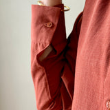 Linen Shirt Dress with Bottom Ruffle