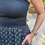 Mixed Media Strapless Dress