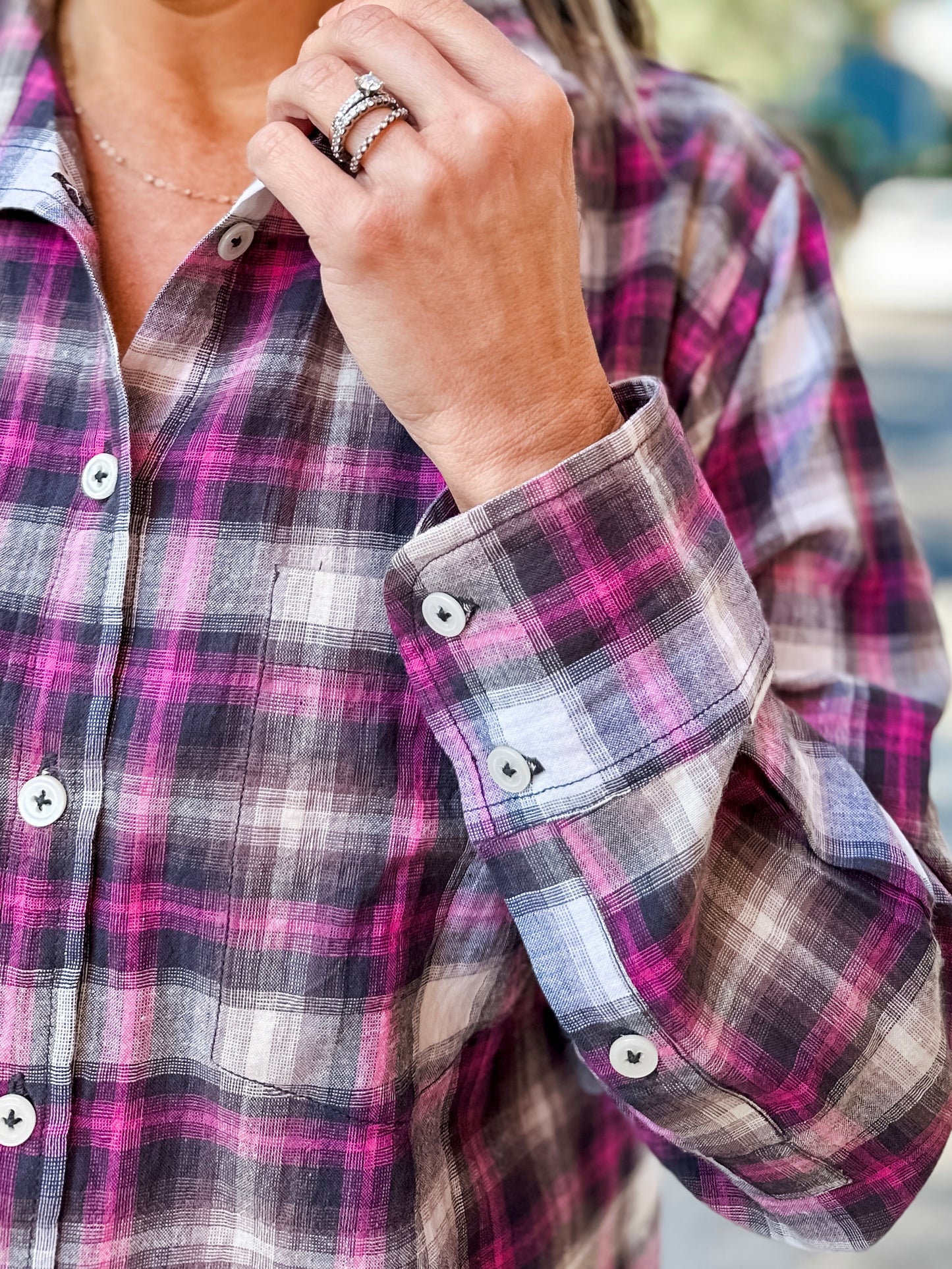 Plaid Button-Up Shirt