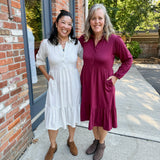 Tiered Knit Shirt Dress