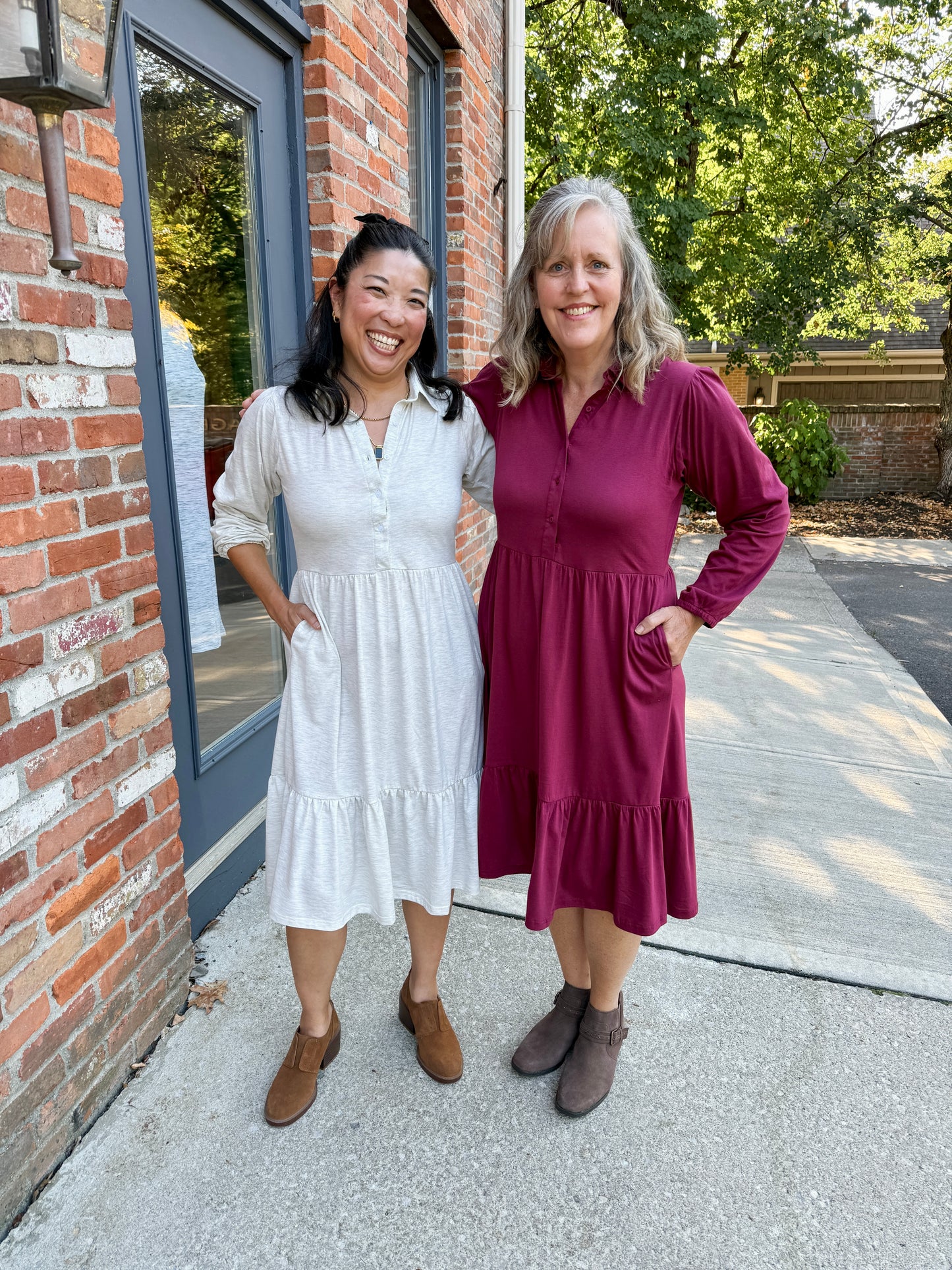Tiered Knit Shirt Dress
