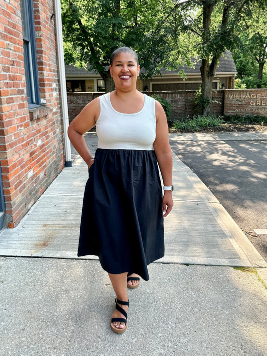 Mixed Media Tank Dress