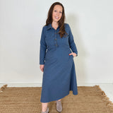 Fit & Flare Flannel Shirt Dress