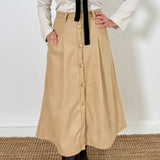 A-Line Button Front Skirt