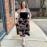 Spaghetti Strap Mixed Media Dress