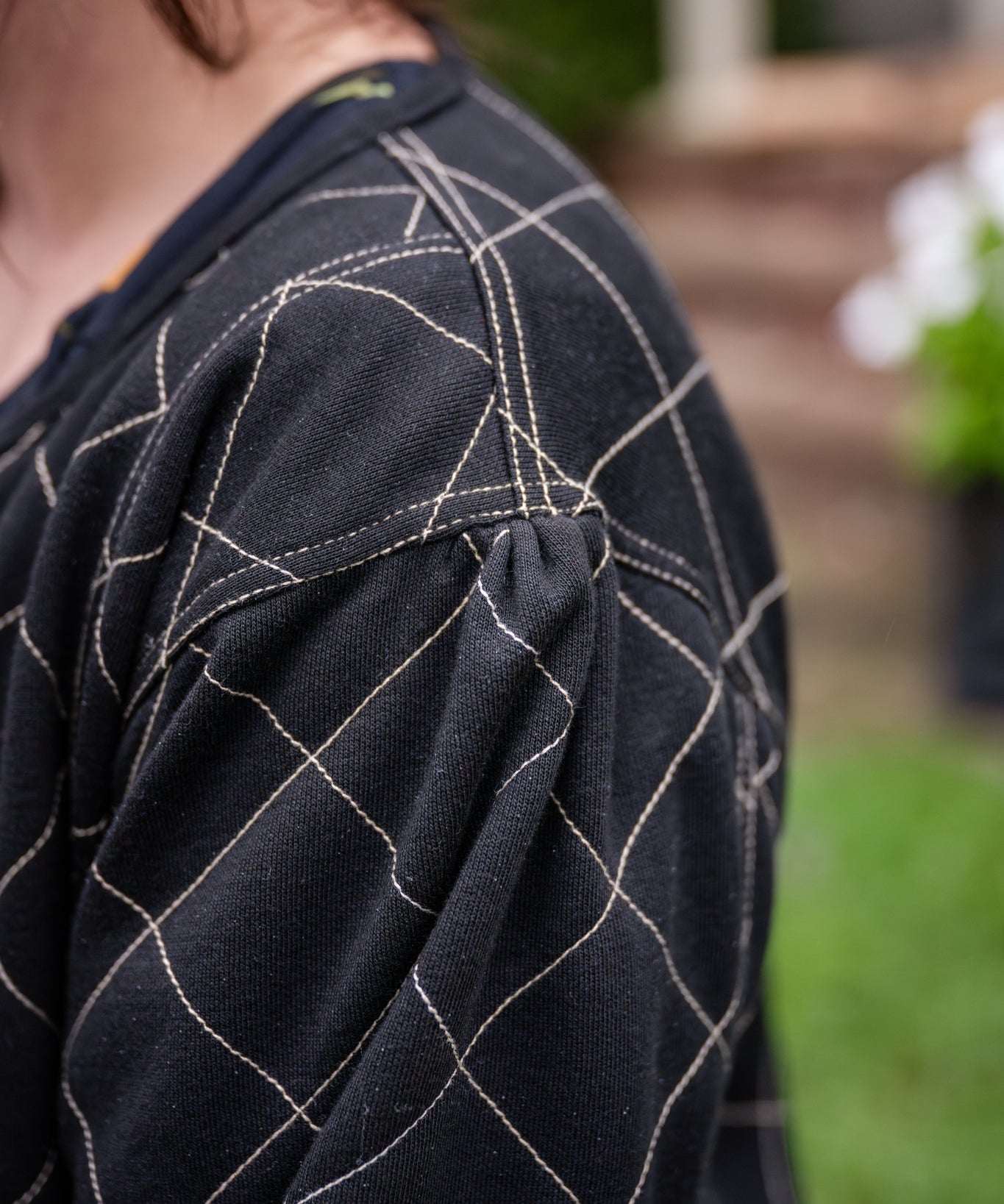 Quilted Jacket - Black French Terry