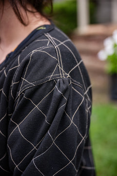 Quilted Jacket - Black French Terry
