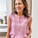 Sleeveless Pleated Blouse