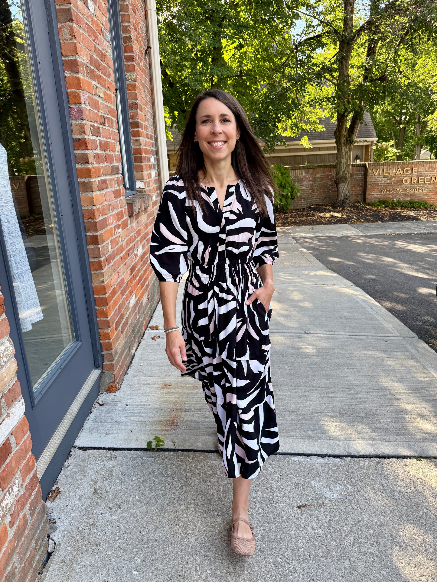 Portofino Midi Dress 3/4 sleeve