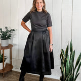 Wide Box Pleat Skirt