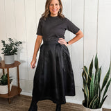 Wide Box Pleat Skirt