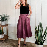Wide Box Pleat Skirt